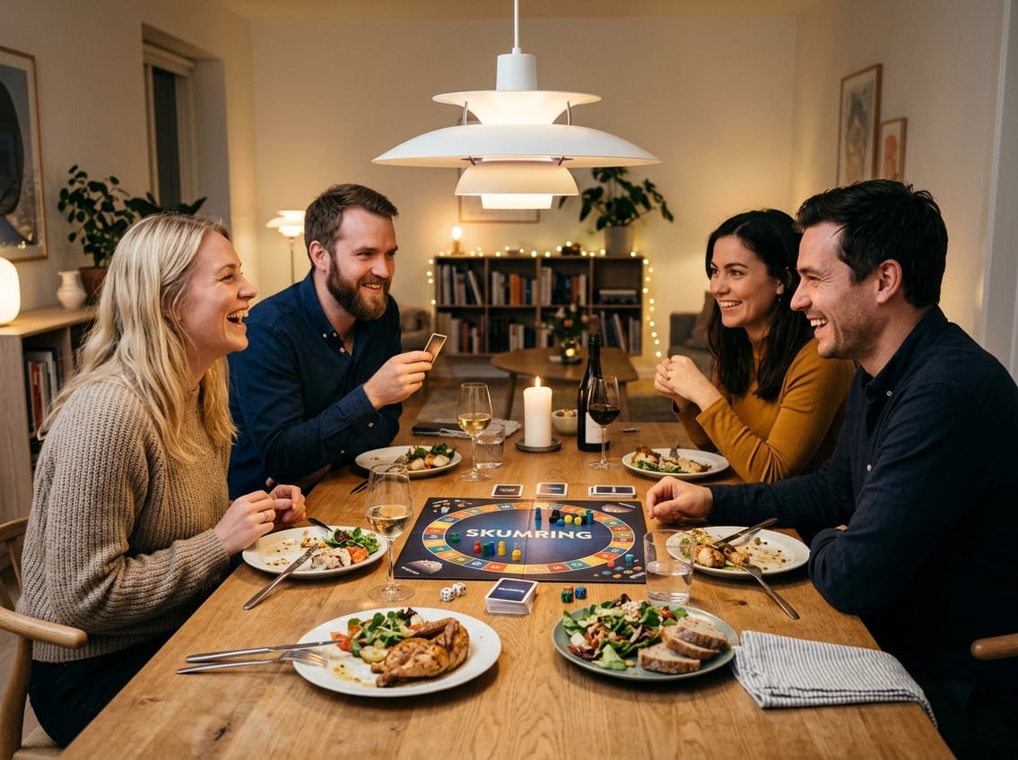 Gør middagen til en hyggelig spilsaften for to vennepar